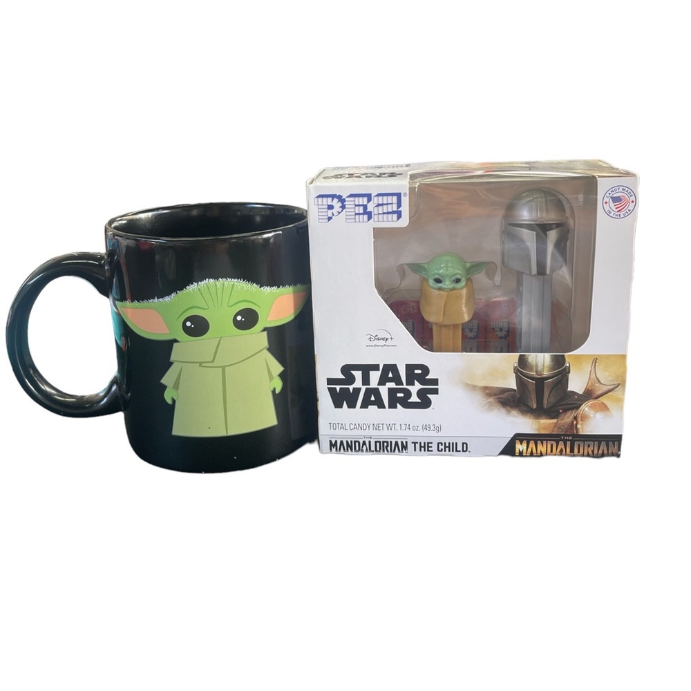 The Mandalorian Bundle of Collectible Pez Set NWT & The Child Mug NWOT